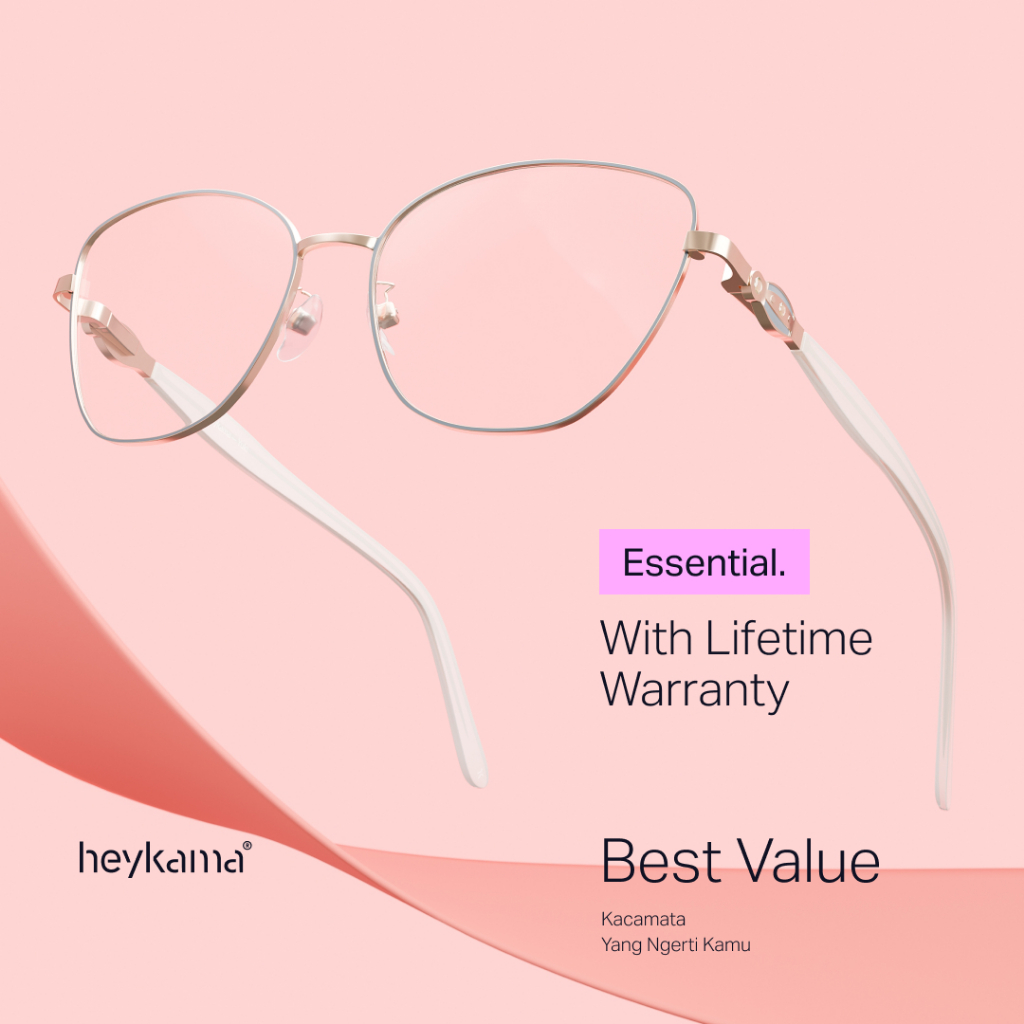 heykama - Frame Kacamata Yuki - Feline Collection ( Kacamata Cat Eye )